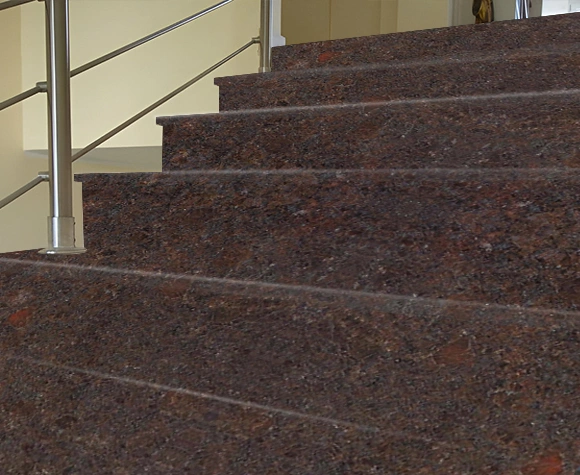 coffee brown granite staircase steps durable stone finish