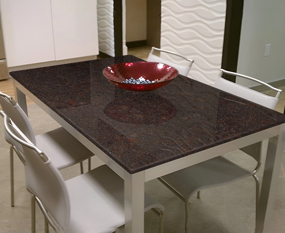 coffee brown granite table top glossy polished finish